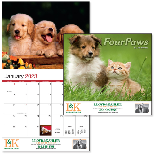 Four Paws Wall Calendar 