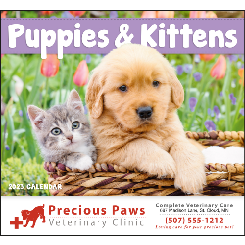 Promotional Puppies and Kittens Wall Calendar