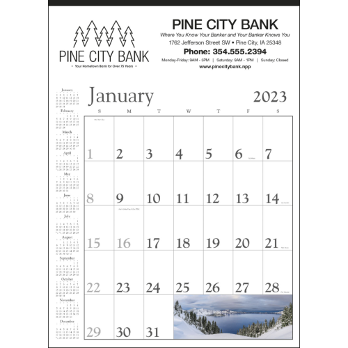 Promotional Scenic Contractor Memo Calendar