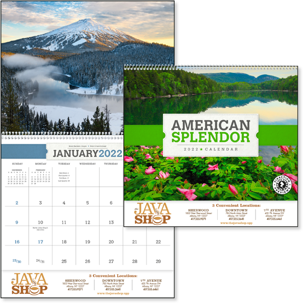 Custom American Splendor Wall Calendar America Wall Calendars 3.24 Ea