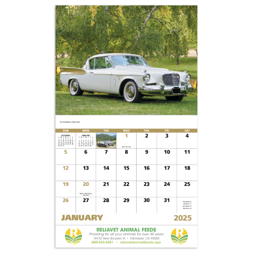 Classic Autos Calendar-(2025)