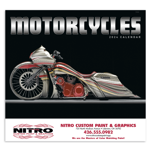 Motorcycles Calendar - Stapled