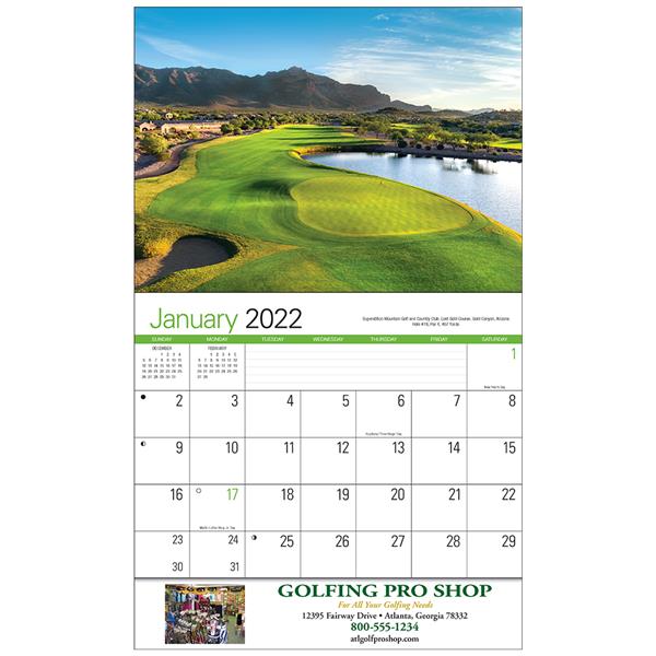 Golf Wall Calendar Sports Wall Calendars 1.56 Ea