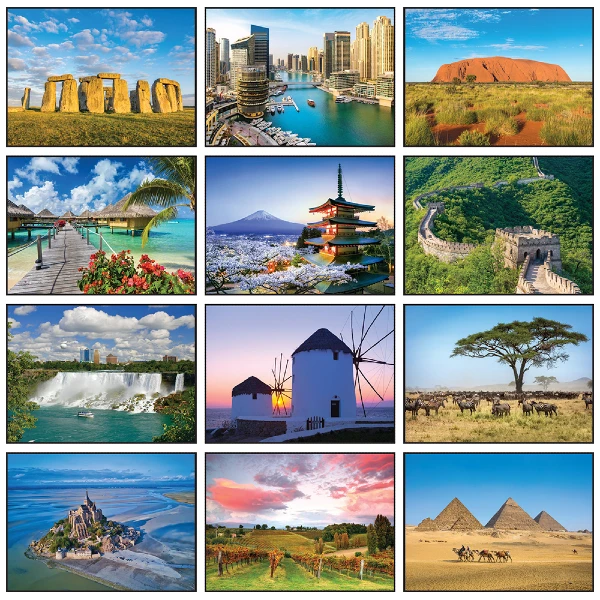 View Image 3 of World Travel Wall Calendar