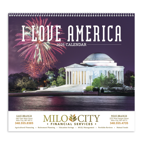 Promotional I Love America Calendar