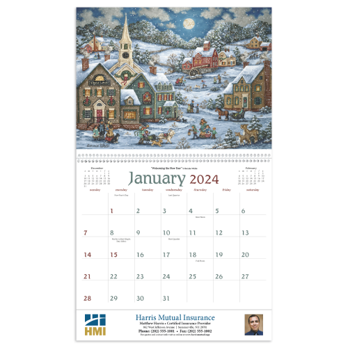 Folk Art Wall Calendar