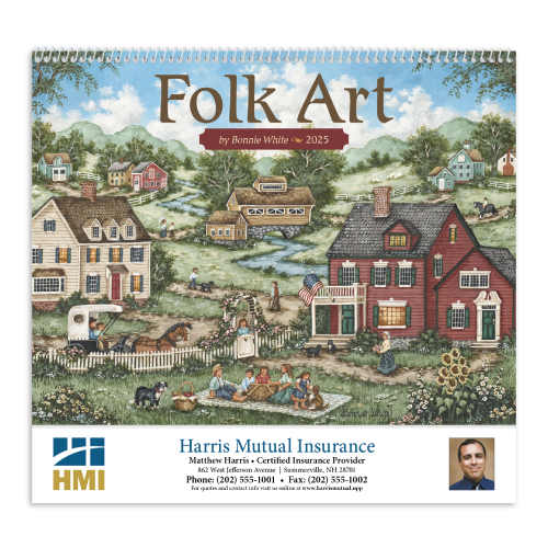 Folk Art Wall Calendar