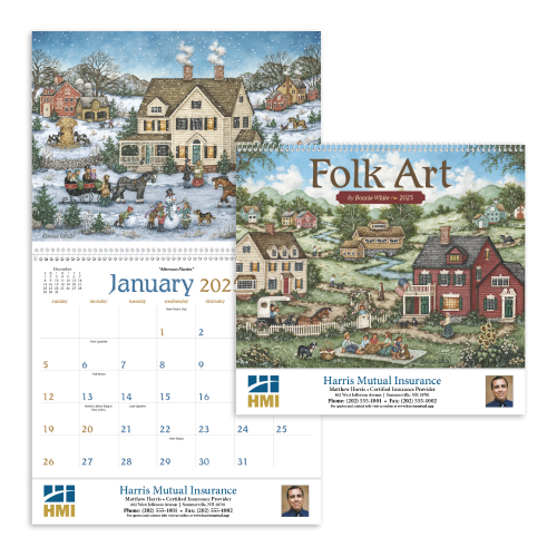 Folk Art Wall Calendar