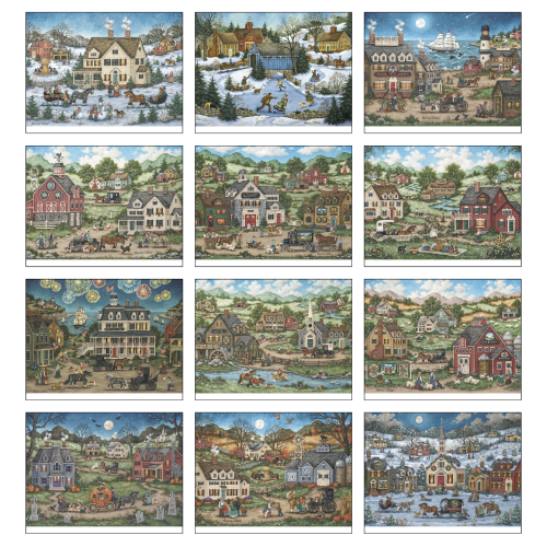 Folk Art Wall Calendar