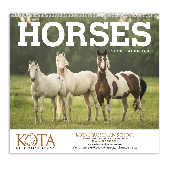 Promotional Horses Wall Calendar