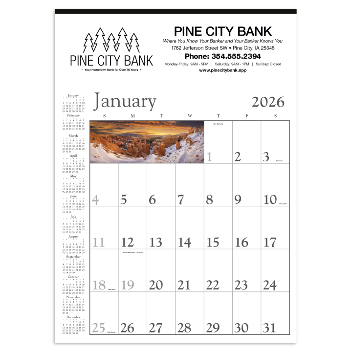 Promotional Scenic Contractor Memo Calendar