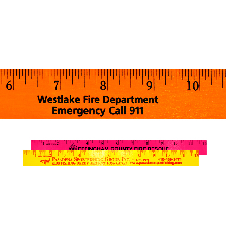 View Image 2 of Fluorescent Wood Ruler - 12