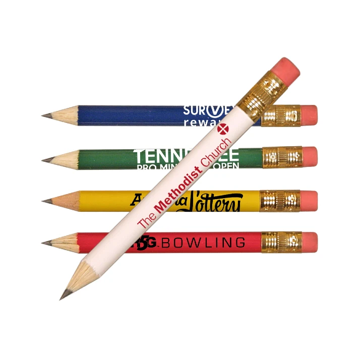 Promotional Round Golf Pencil with Erasers