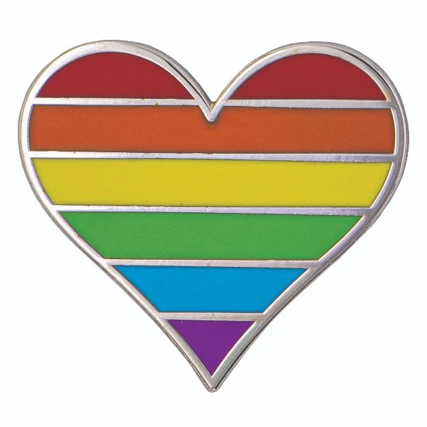 Promotional Rainbow Heart Lapel Pin