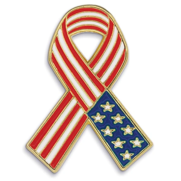 Promotional American Flag Ribbon - Die Struck Patriotic Lapel Pin