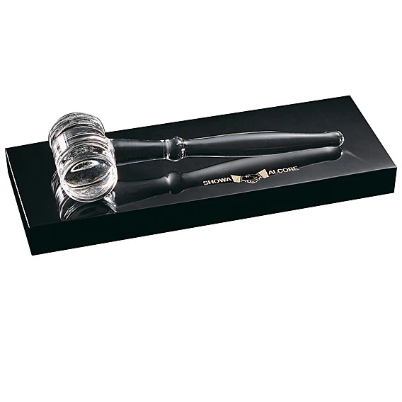 Promotional Glass Gavel with Black Base