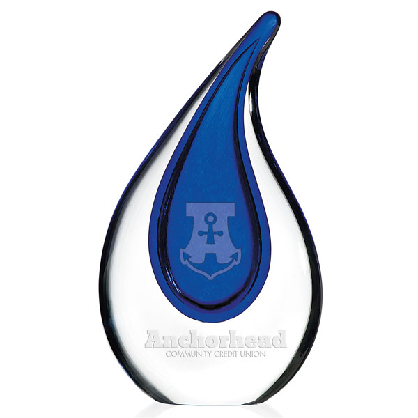 Promotional Art Glass  Droplet Award