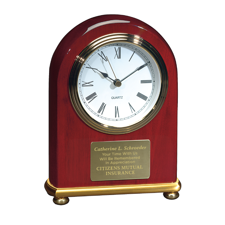 Promotional Rosewood Arch Clock