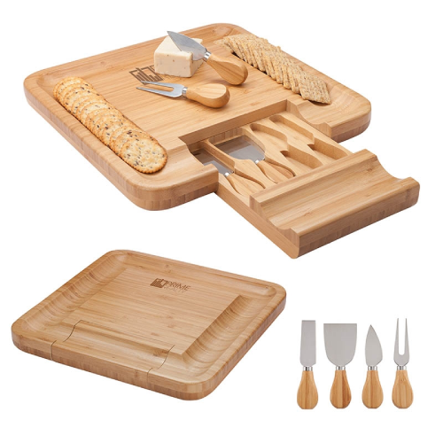 Promotional Lorenzi 4-Piece Bamboo Cheese Tray