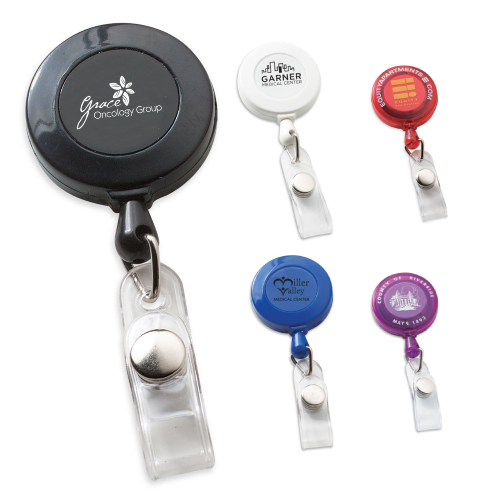 Promotional Deluxe Round Retractable Badge Holder