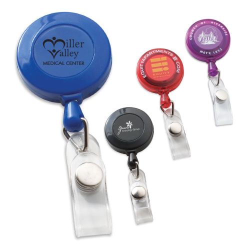 Promotional Deluxe Round Retractable Badge Holder