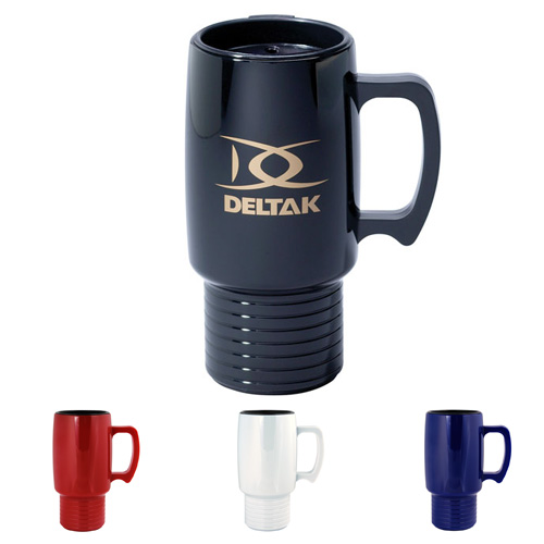 Commuter Mug 17 oz Custom Commuter Mugs 17 oz imprinted with logo.