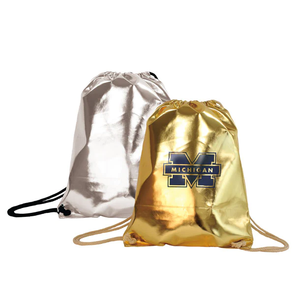 Promotional Metallic Drawstring Backpack
