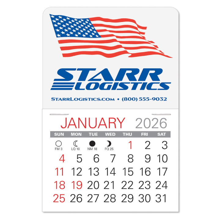 Promotional Patriotic Value Stick Calendar