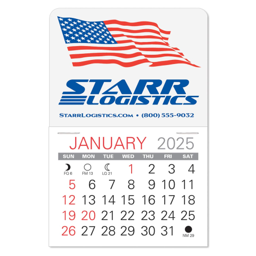 Promotional Patriotic Value Stick Calendar