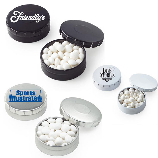 Custom White Mints Push Top Tins