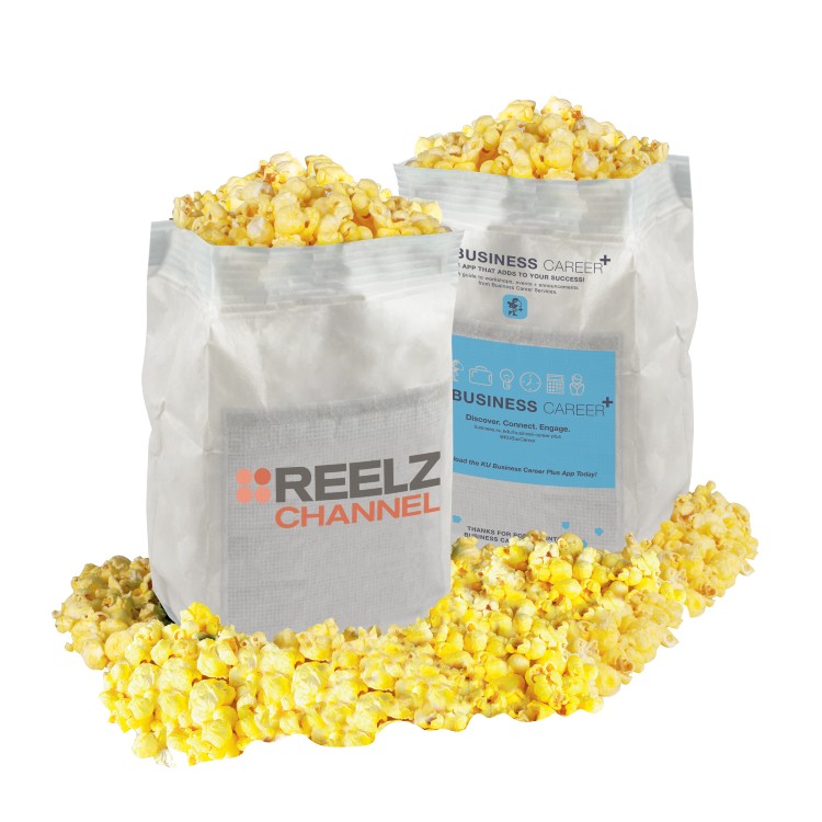 Microwave Popcorn in Custom White Bag - Butter