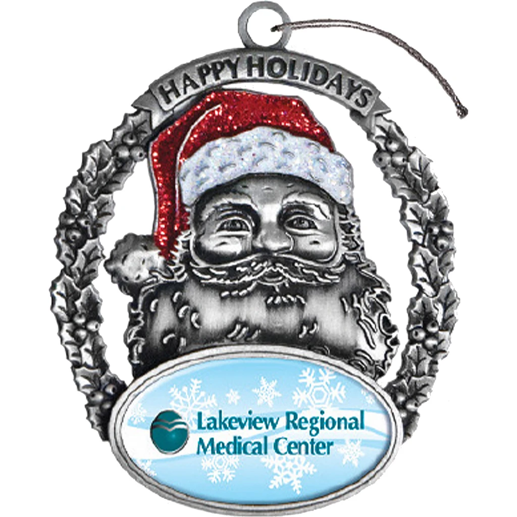 Promotional Happy Holidays Santa 3D Ornaments