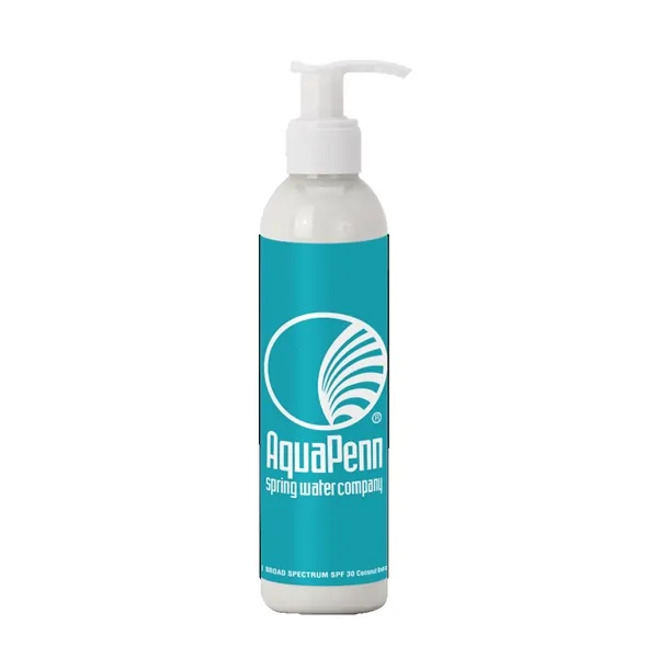 Promotional  8 oz SPF 30 Sunscreen in Clear Pump Bottle