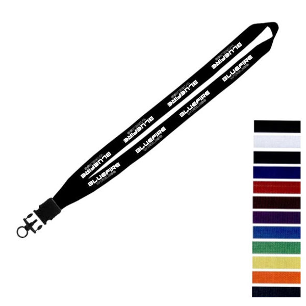 View Image 2 of Custom Knitted Cotton Lanyard with Snap Buckle Release 3/4 Inch