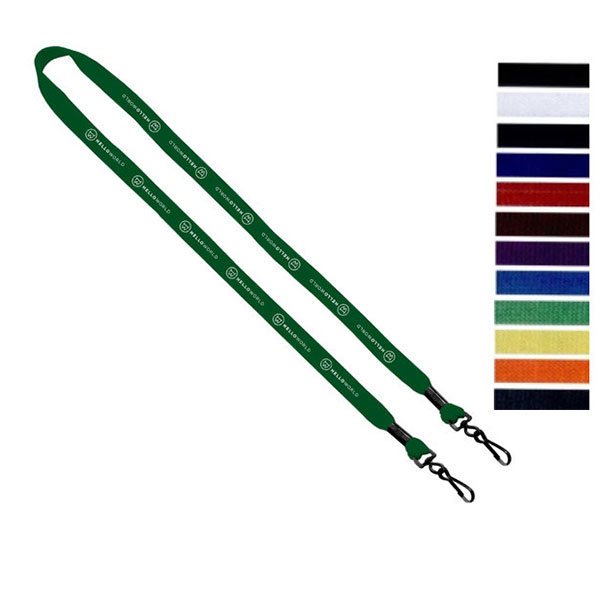 Promotional Knitted Cotton 2 Swivel J-Hook Badge Lanyard 1/2 Inch