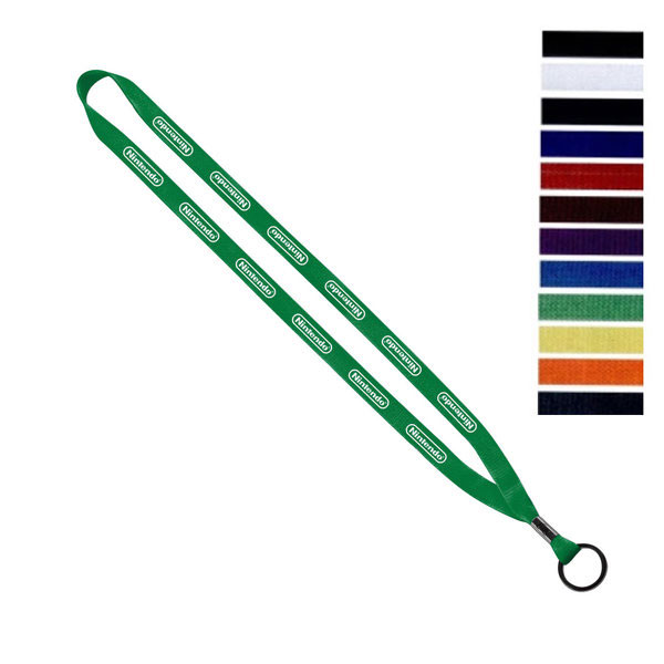 Promotional Economy Polyester Lanyard with Metal Crimp & Split-Ring