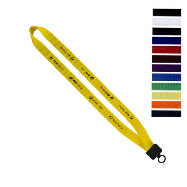 Promotional Smooth Nylon Lanyard w/ Plastic Clamshell & O-Ring (3/4