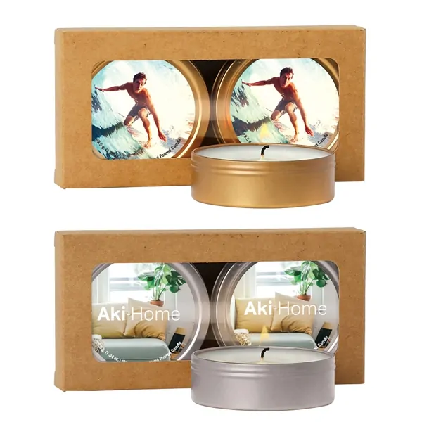 Promotional Scented Candle 2-Pack in Kraft Window Box 