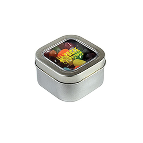 Promotional Jelly Bellys in Square Window Tin