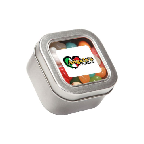 Promotional Jelly Bellys in Square Window Tin