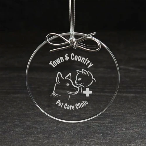 Promotional Circle Glass Ornament