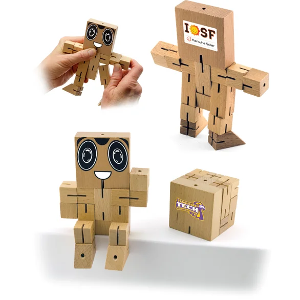 Promotional Wood Brain Teaser Puzzle Robot Cube