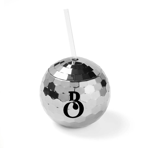 Promotional Disco Ball Tumbler with Straw