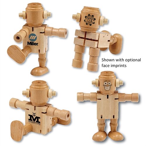 Promotional Wooden Poseable Robot