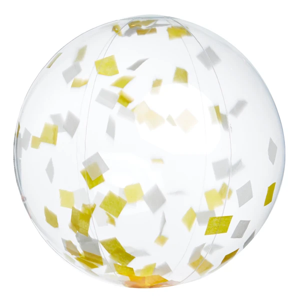Yellow and White Confetti Filled Beach Ball-16