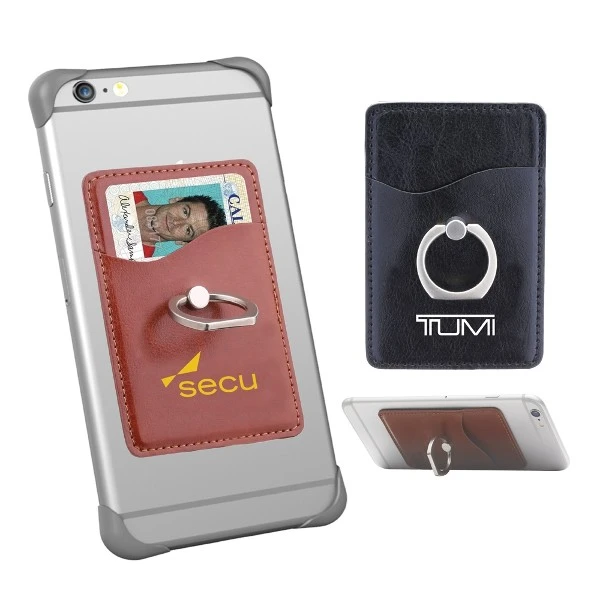 Promotional Leatherette Case- Cell Phone Card Holder