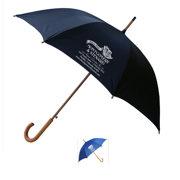 Promotional Lux Wood Umbrella- 48 Inch
