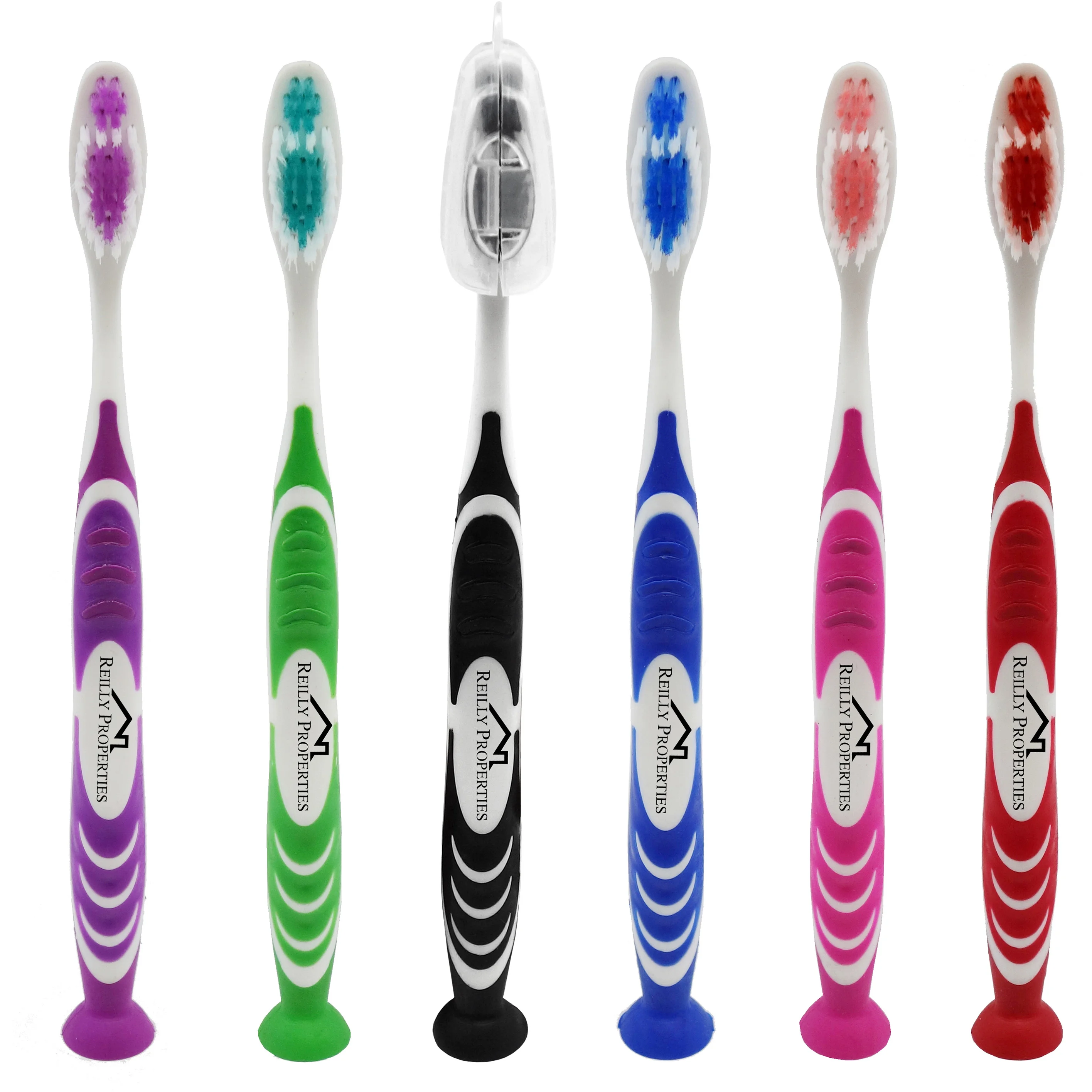 Promotional Stand Up Suction Toothbrush With Tongue Scraper