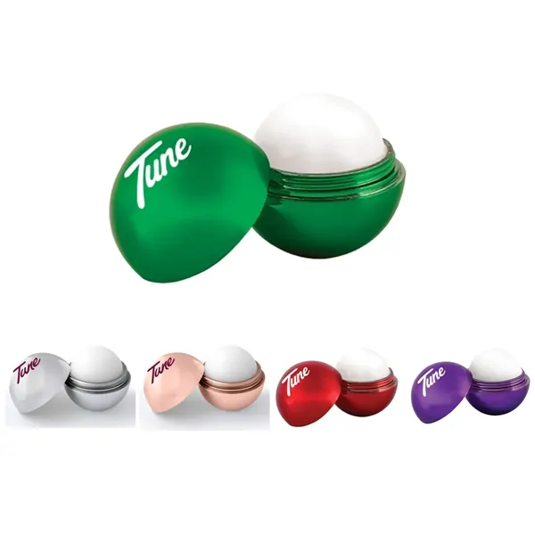 Promotional Metallic Finish Round Lip Balm