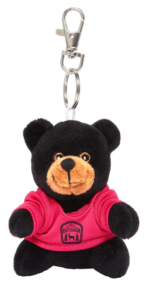 Promotional Black Bear-Plush Keychain